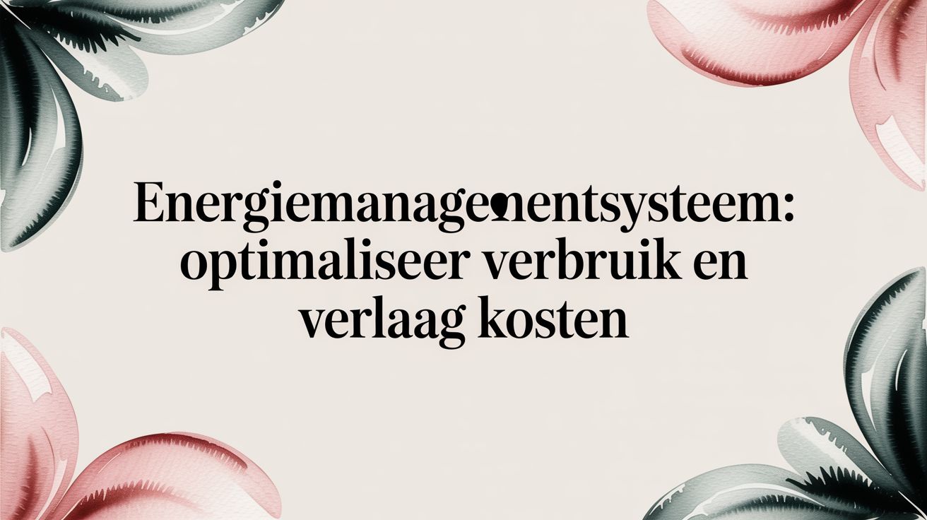 Energiemanagementsysteem: optimaliseer verbruik en verlaag kosten