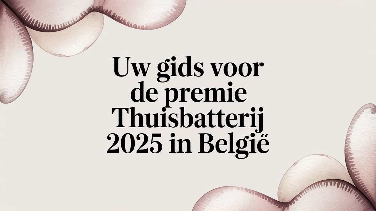 Uw gids voor de premie thuisbatterij 2025 in België