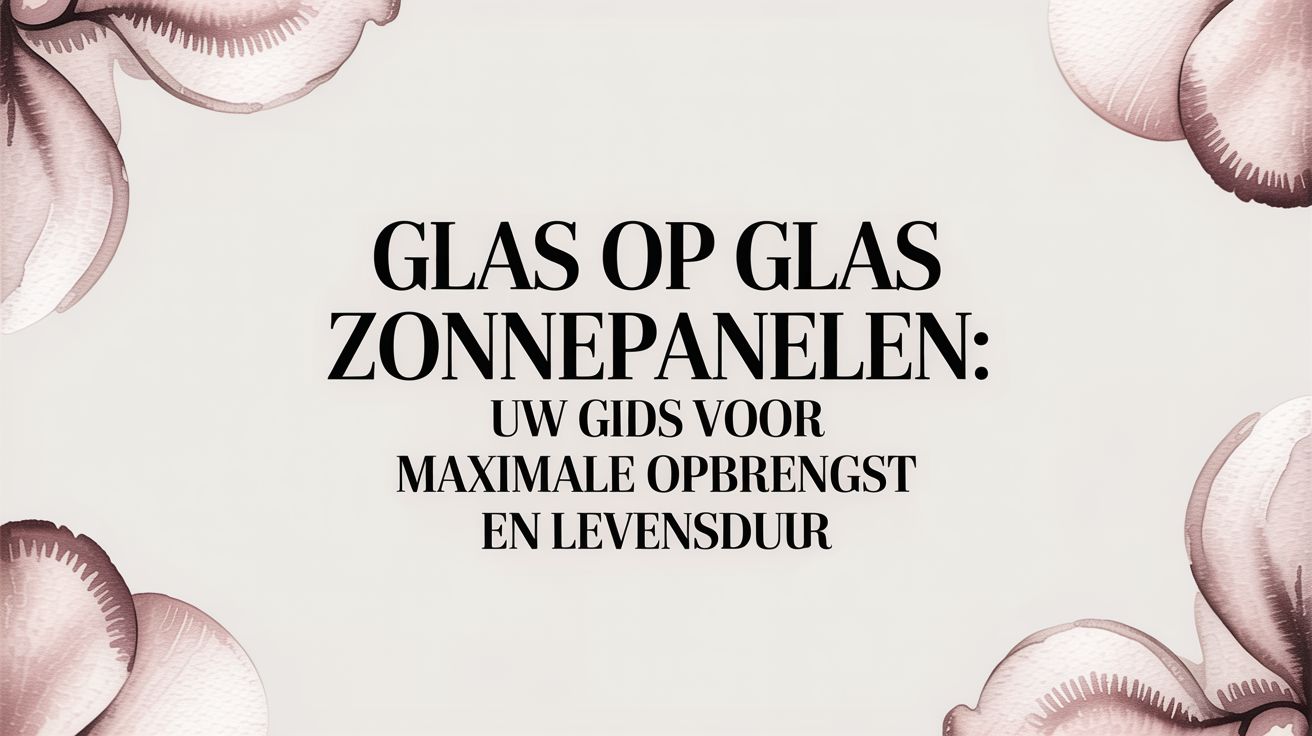 Glas glas zonnepanelen: uw gids voor maximale opbrengst en levensduur