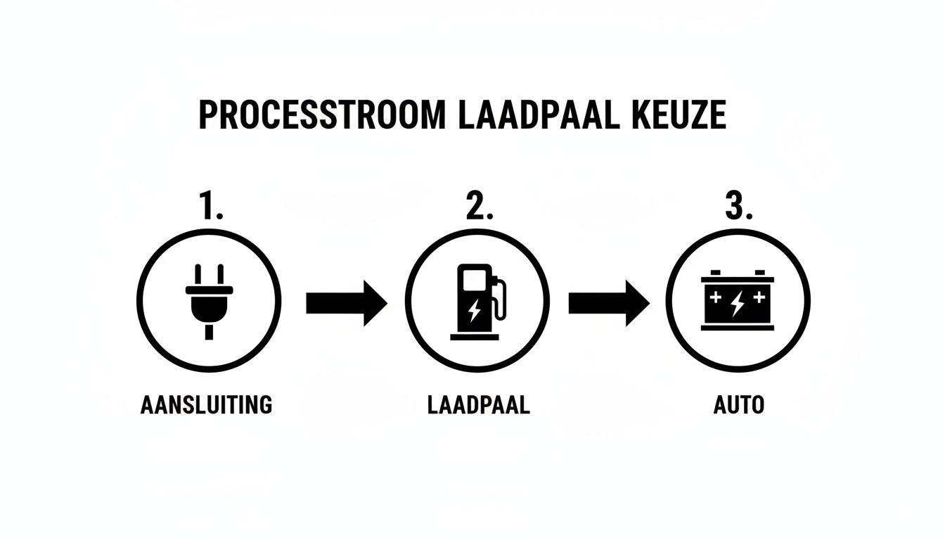 Beschrijving van het proces om een elektrische auto op te laden, van aansluiting tot de auto.