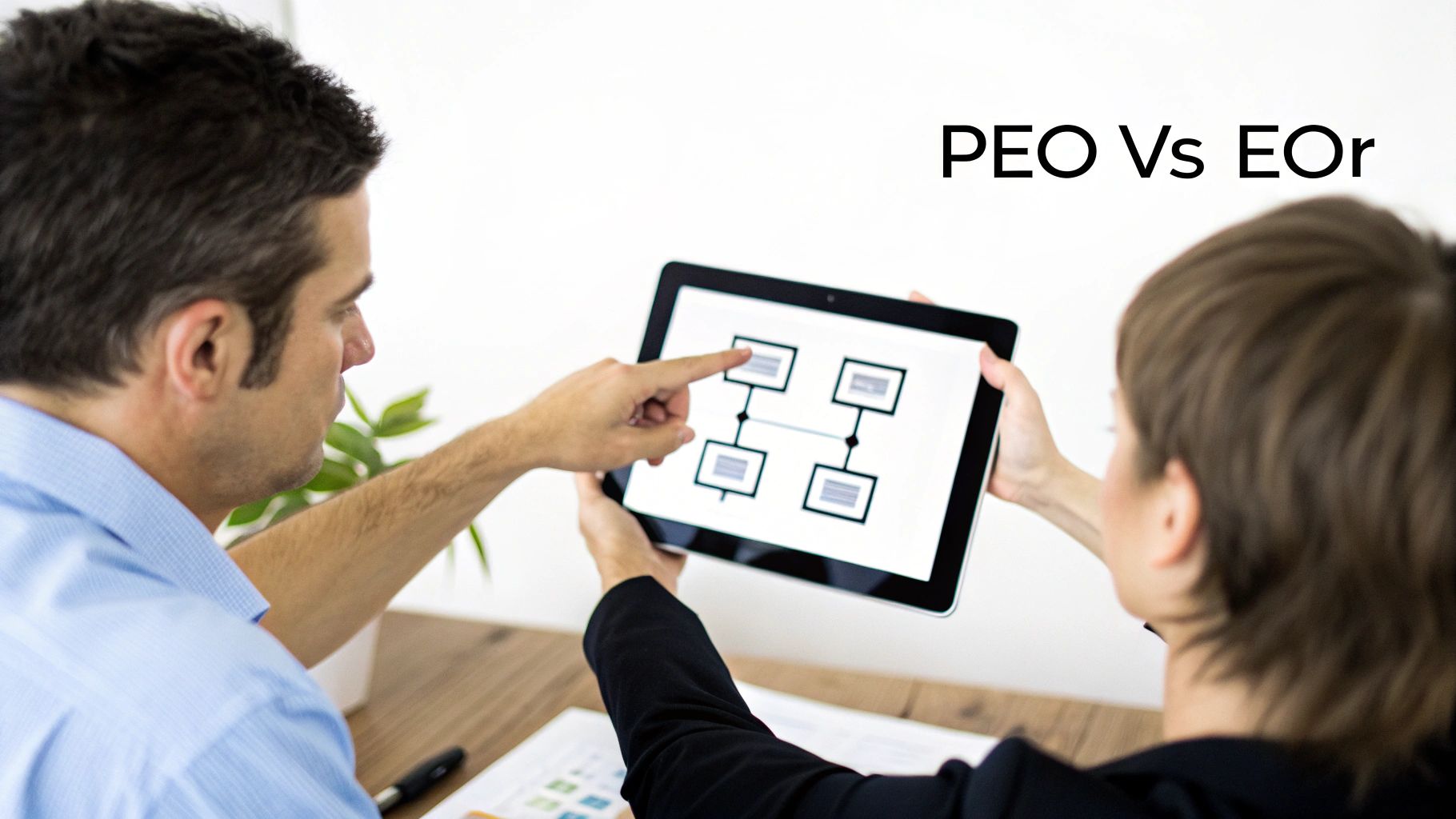 A person at a desk managing multiple screens, symbolizing HR and employment model management.