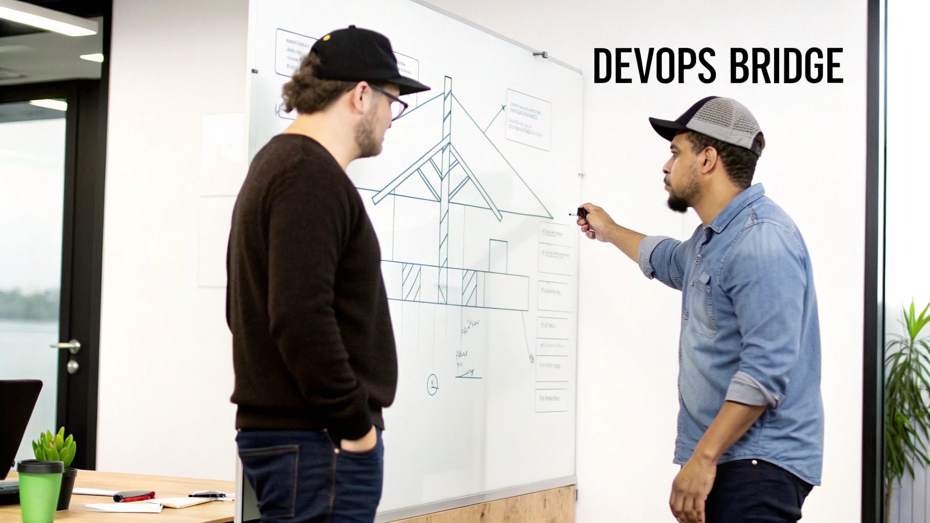 A DevOps engineer working on a laptop, symbolizing the bridge between development and operations.