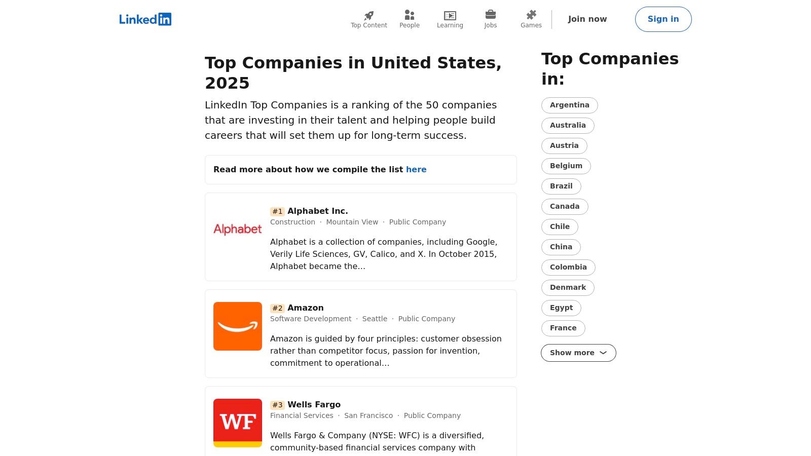 LinkedIn (Top Companies)