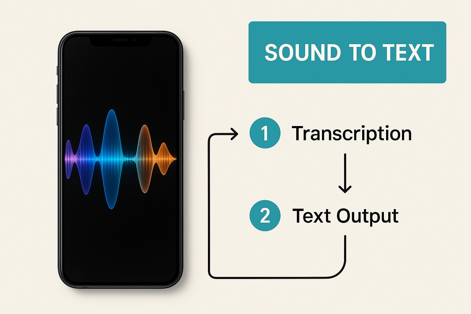 Infographic about app that transcribes audio to text