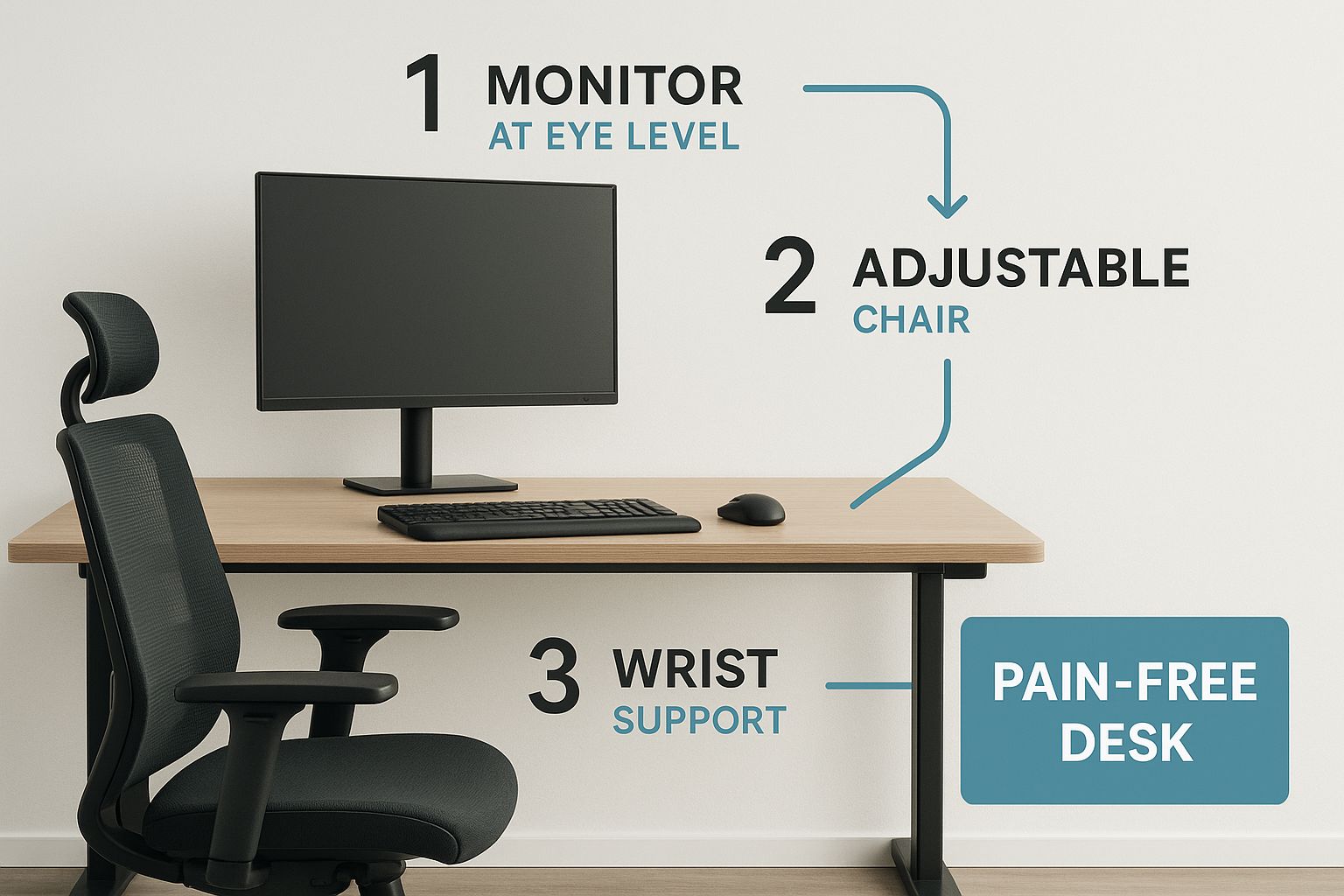 Infographic about how to prevent repetitive strain injury