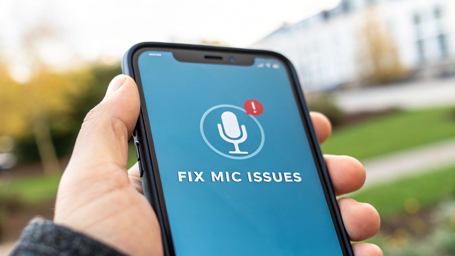 An iPhone user checking their settings to troubleshoot dictation problems.