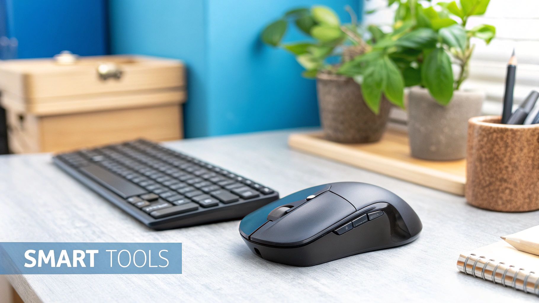 A person using a voice-to-text tool on their computer, with an ergonomic mouse and split keyboard also visible.