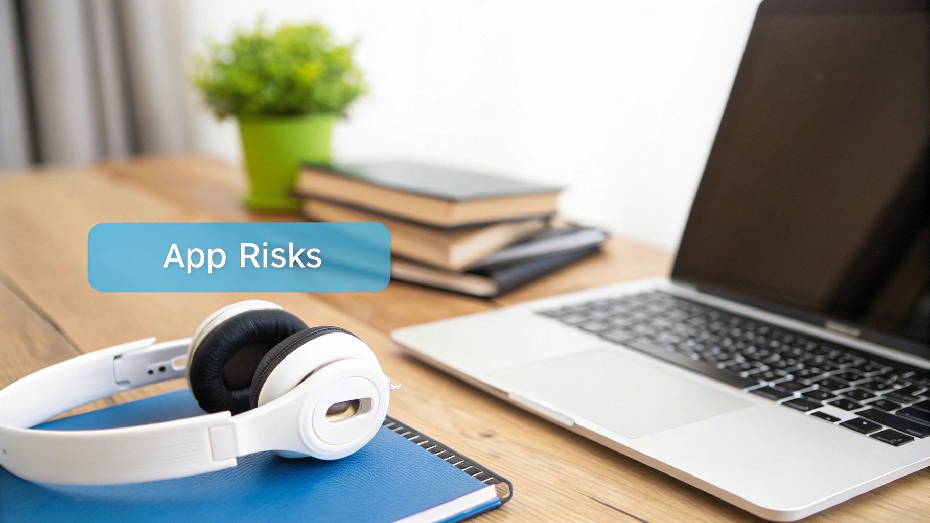 A person using a voice changer app on their computer, with audio waves in the background