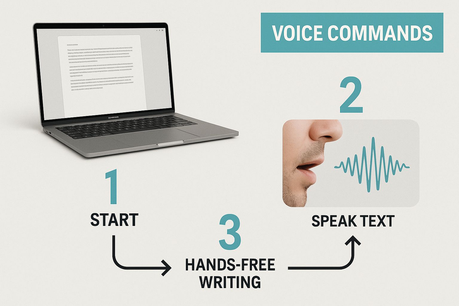 Infographic about how to use speech to text on mac