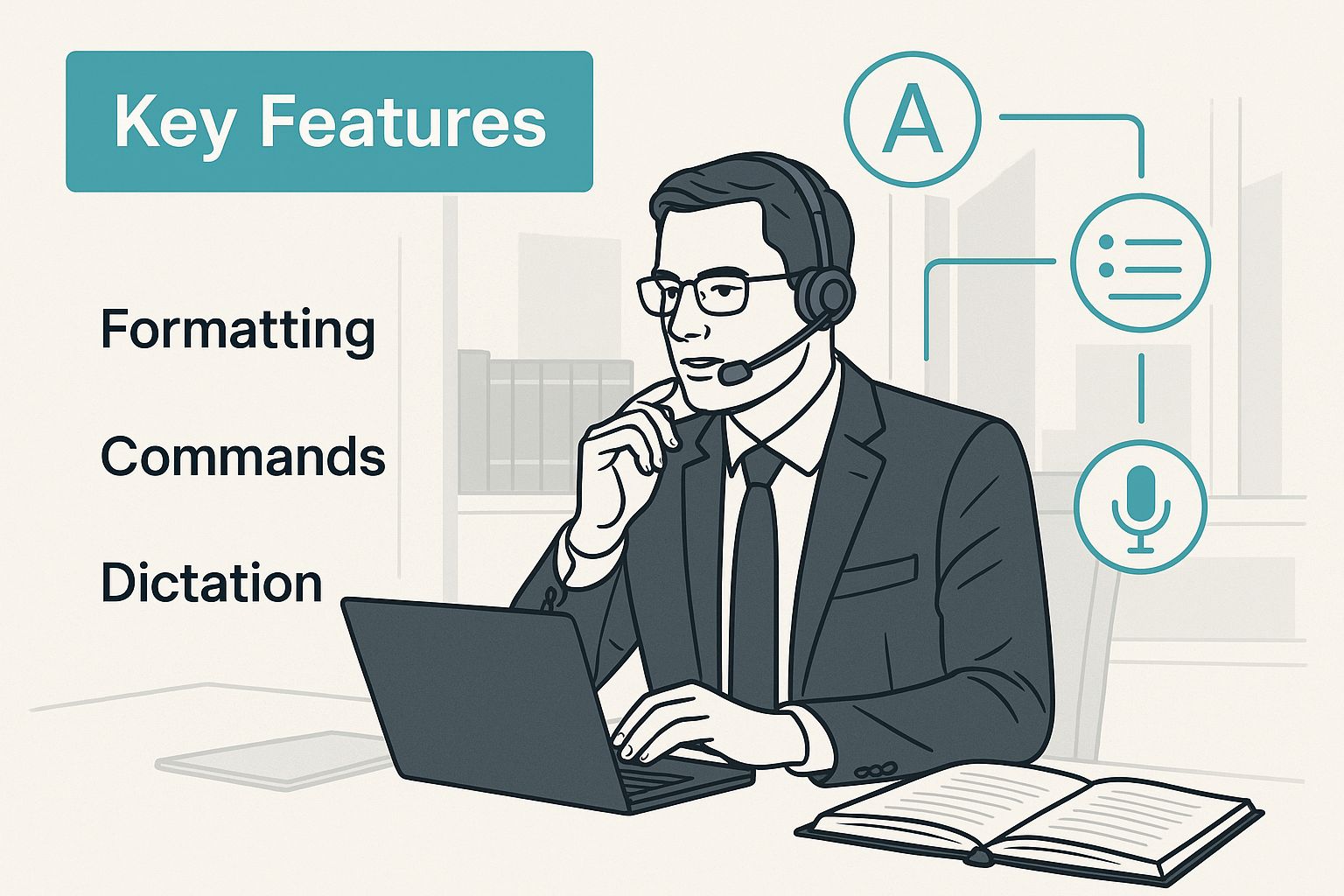 Infographic about legal dictation software