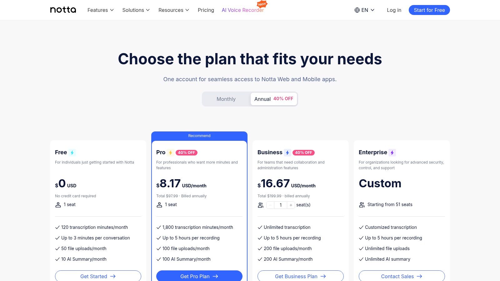 Notta.ai — Dictation and transcription for web and Mac