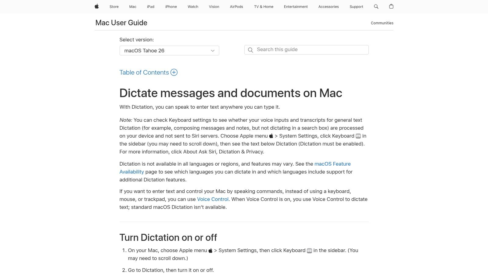 Apple â Builtâin Dictation and Voice Control (macOS)