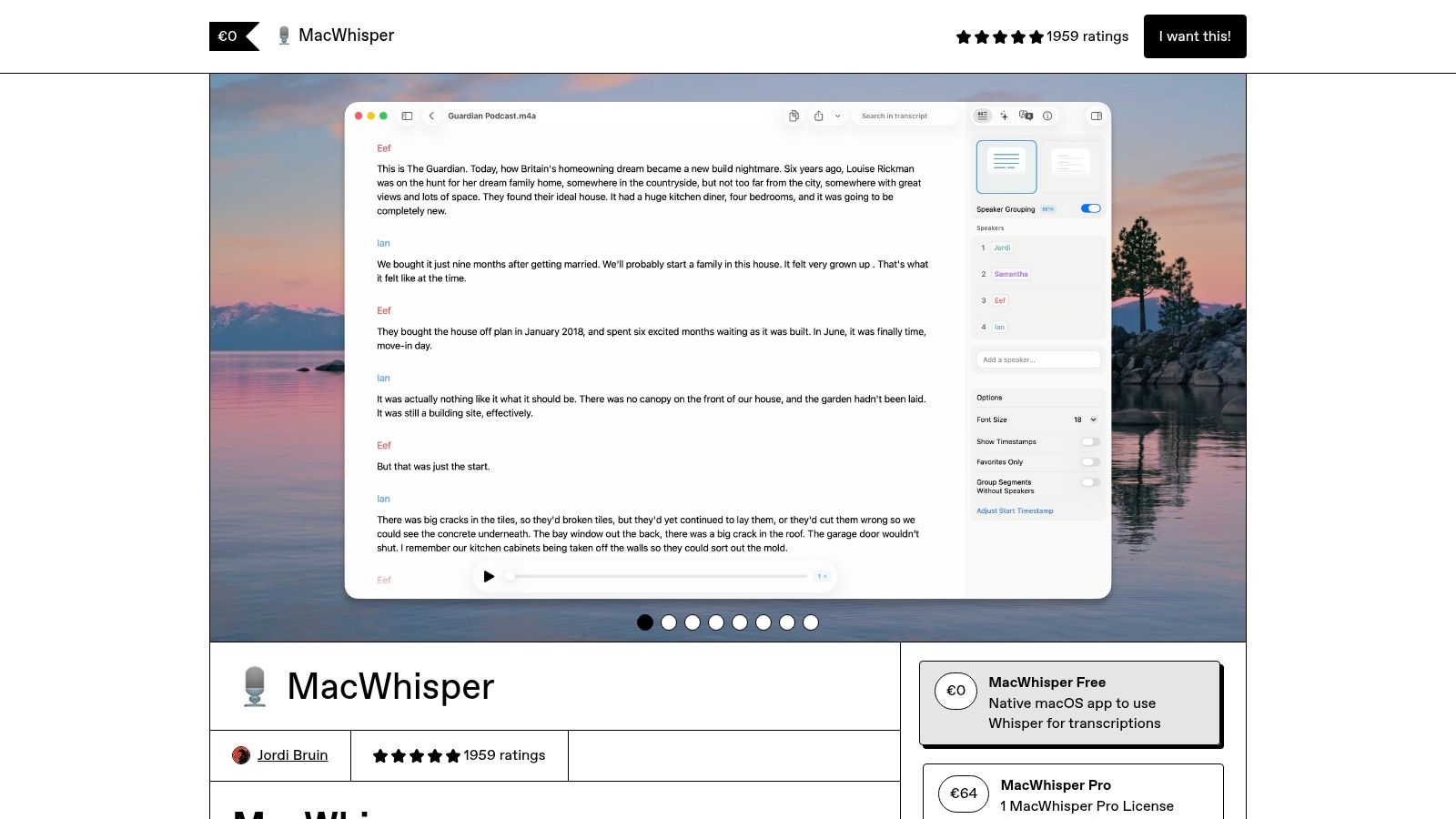 MacWhisper (direct purchase)