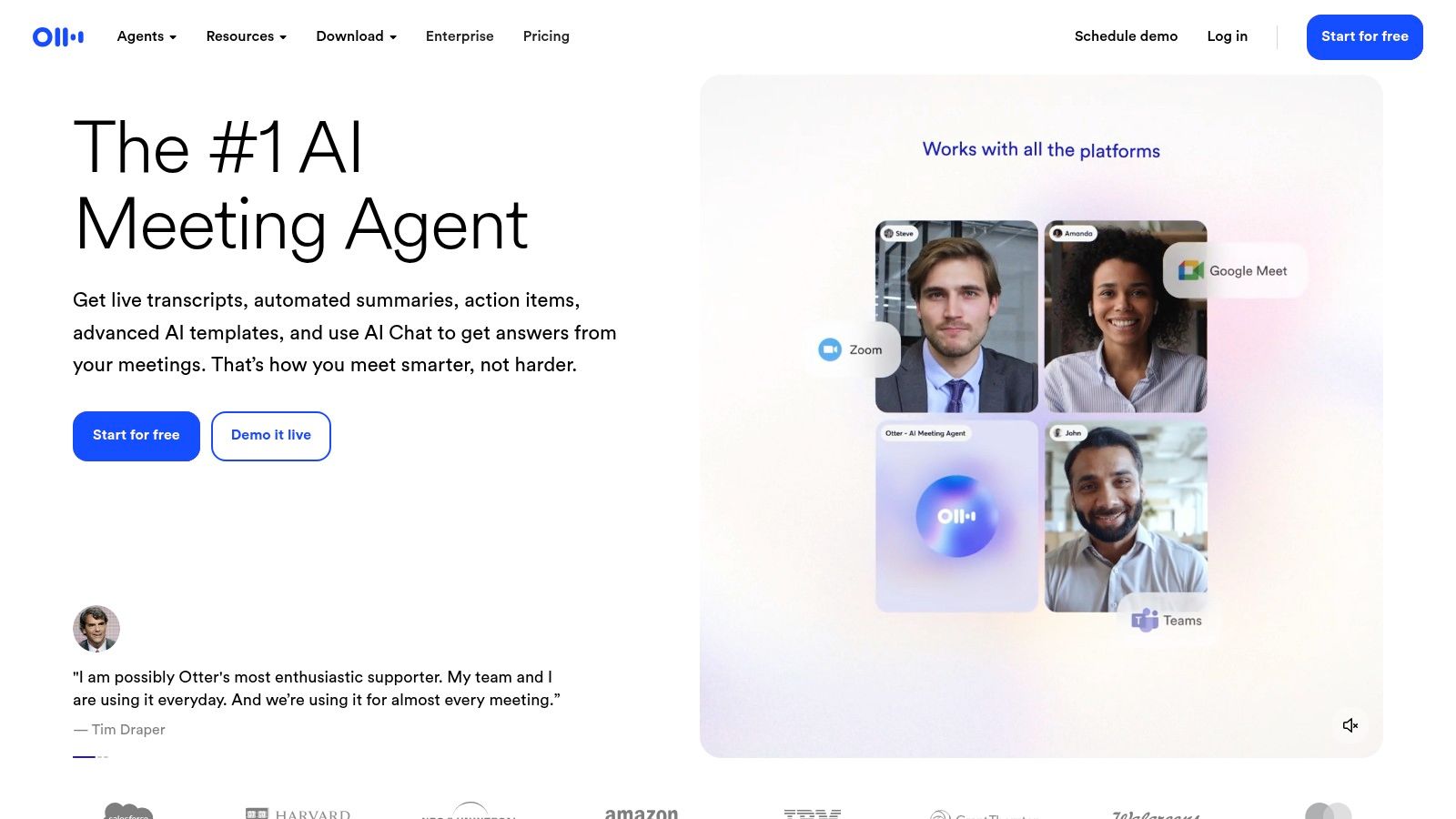 Otter.ai – AI meeting notes and live transcription