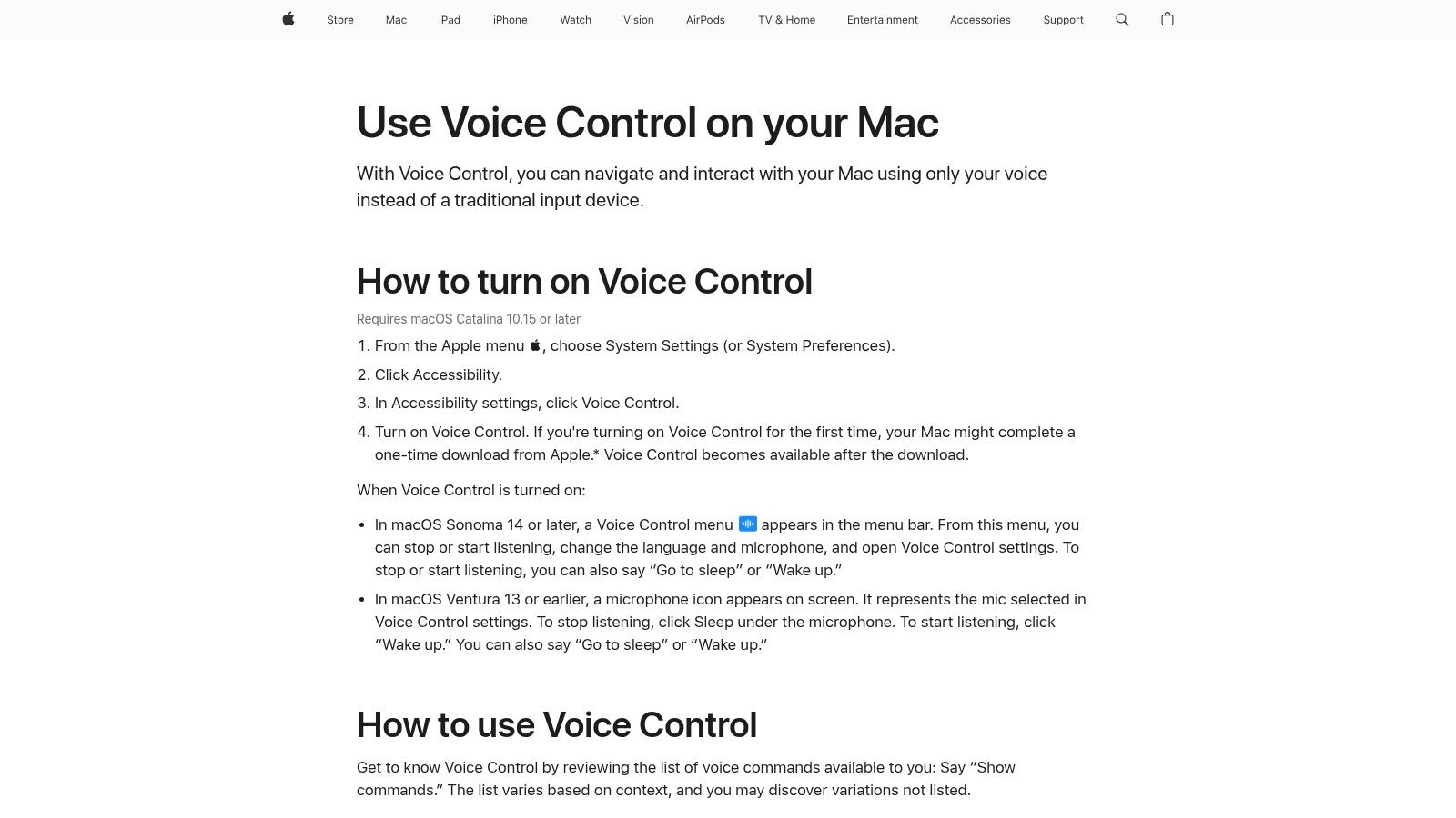 Apple - Voice Control (built in)