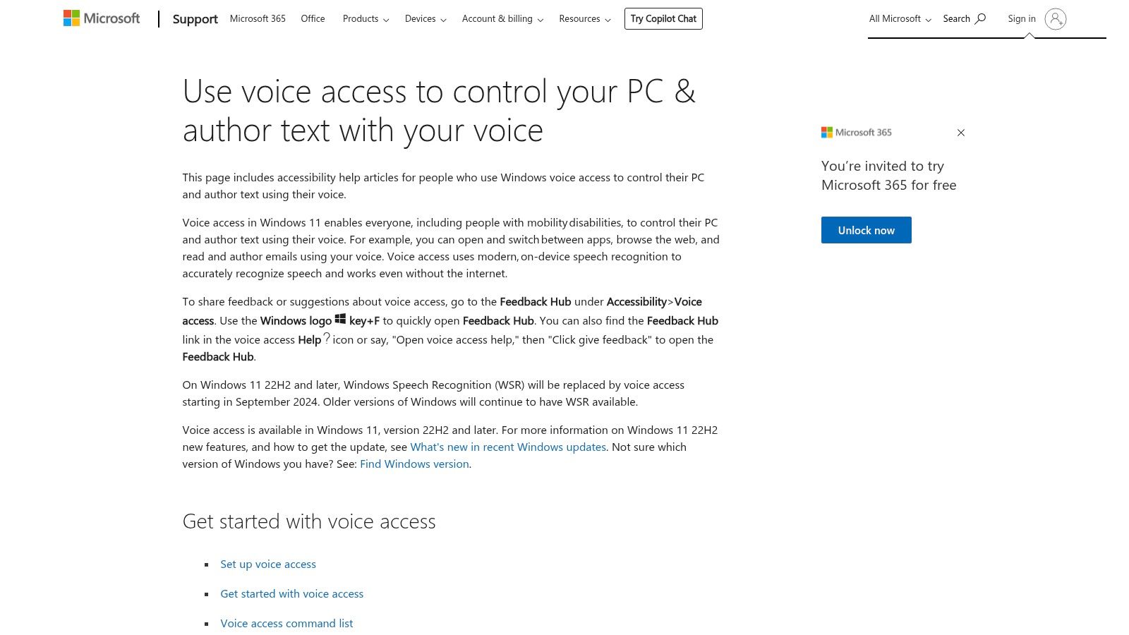 Windows 11 Voice Access