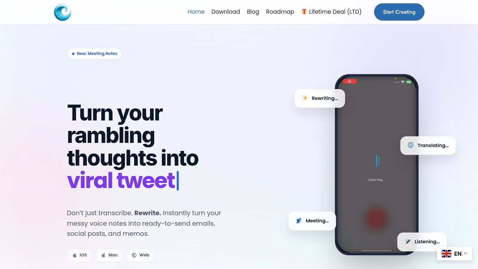 1. WriteVoice: The Best All-Around Choice for Speed and Smart Editing