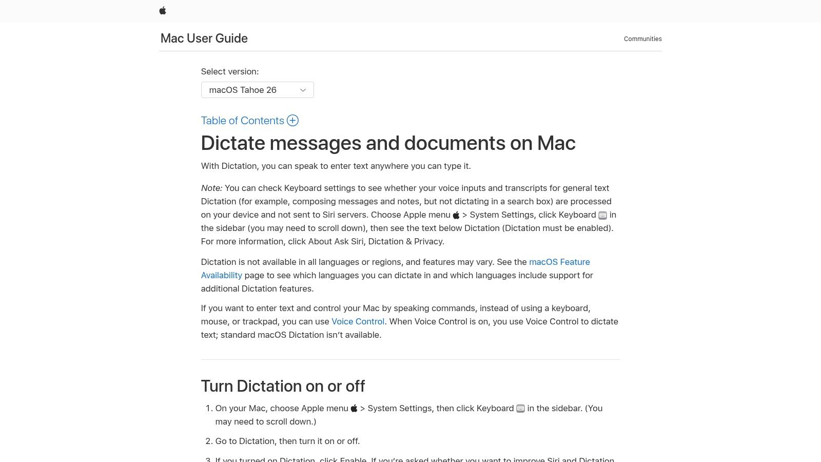Apple — macOS Dictation (built in)