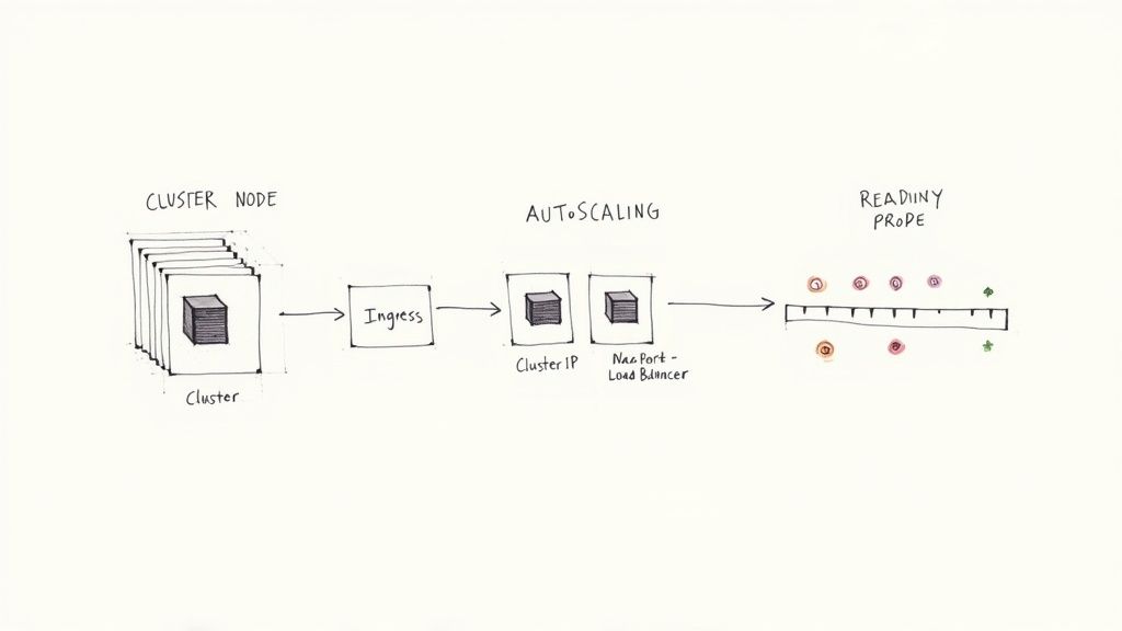 Application reaching clients through LoadBalancer and Ingress