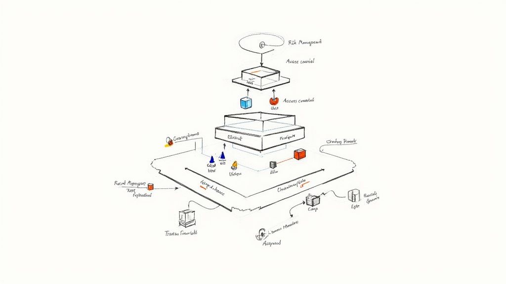 A person at a desk with multiple monitors displaying data dashboards, illustrating system monitoring and control implementation.