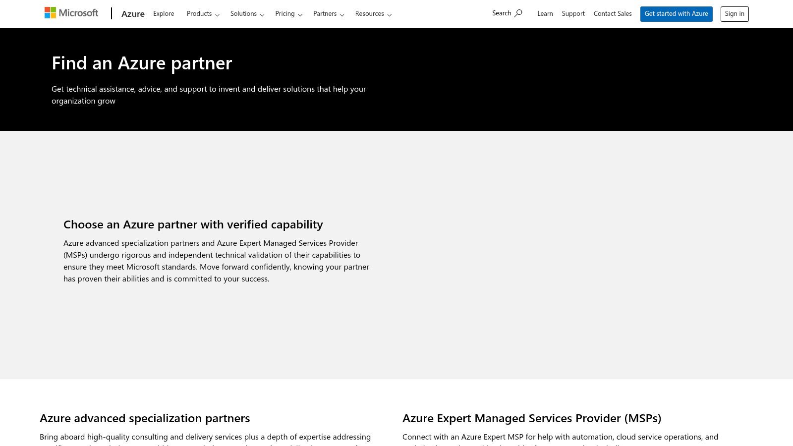 Microsoft Azure Marketplace and Partner Finder