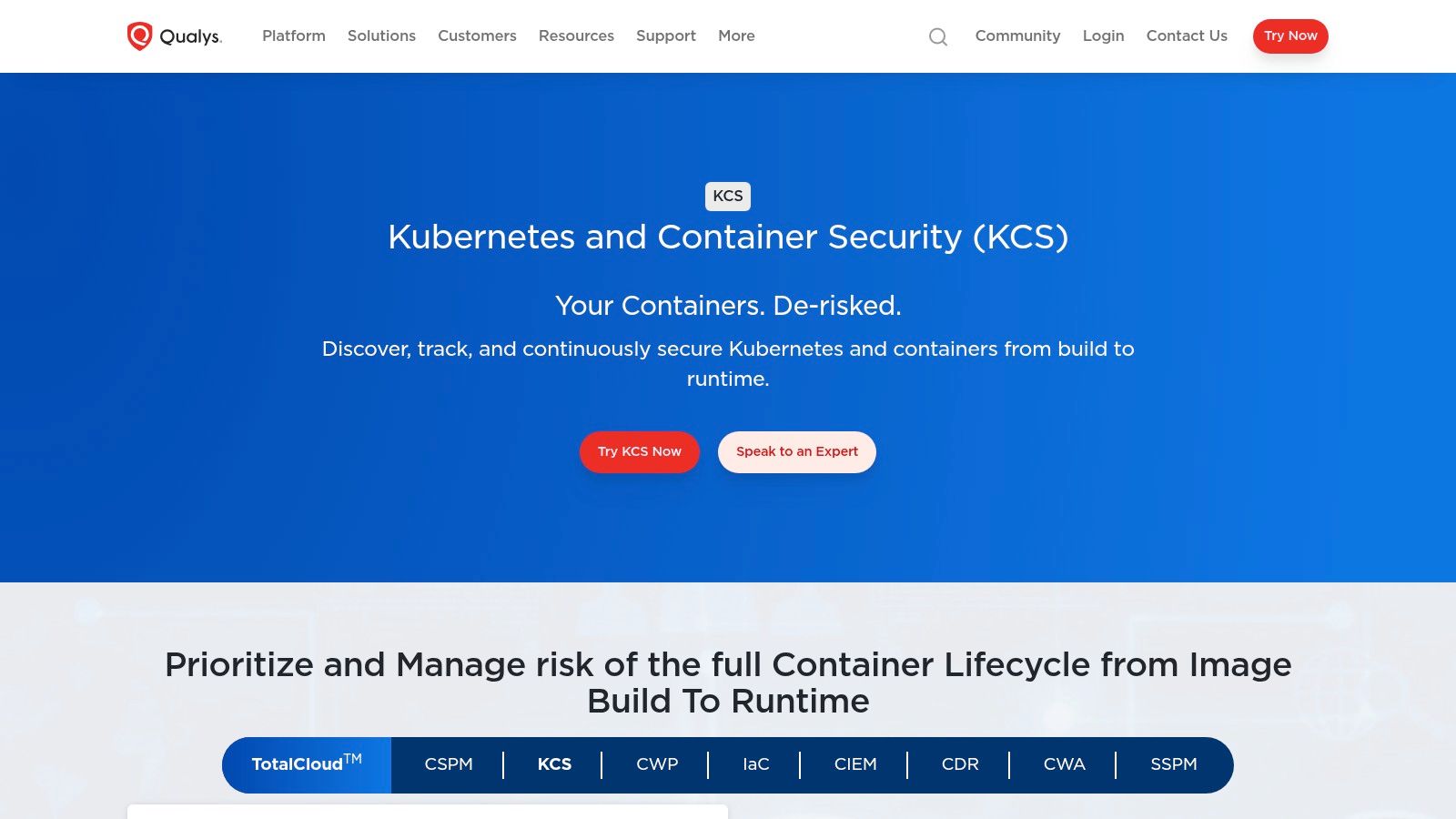 Qualys Kubernetes and Container Security (KCS)