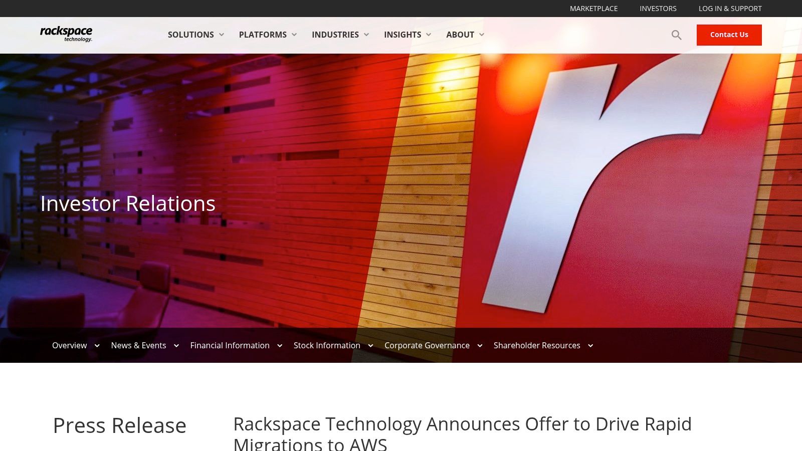 Rackspace Technology – Cloud Migration Services