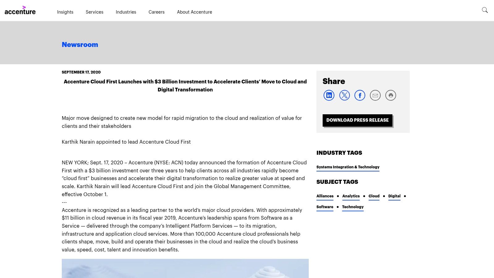 Accenture Cloud First – Cloud Migration Services