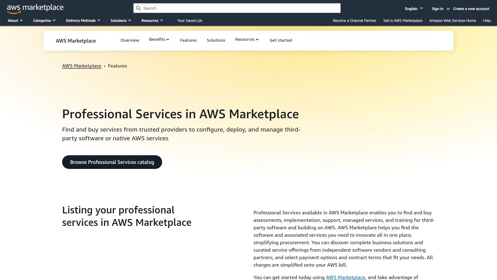 AWS Marketplace – Professional Services (Migration)