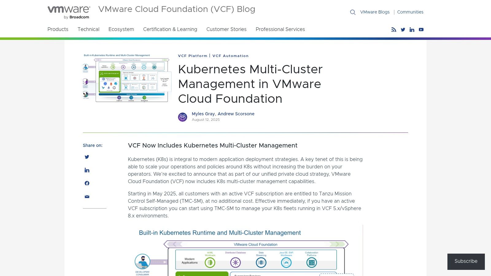 VMware Tanzu (Tanzu Mission Control, Tanzu Platform)