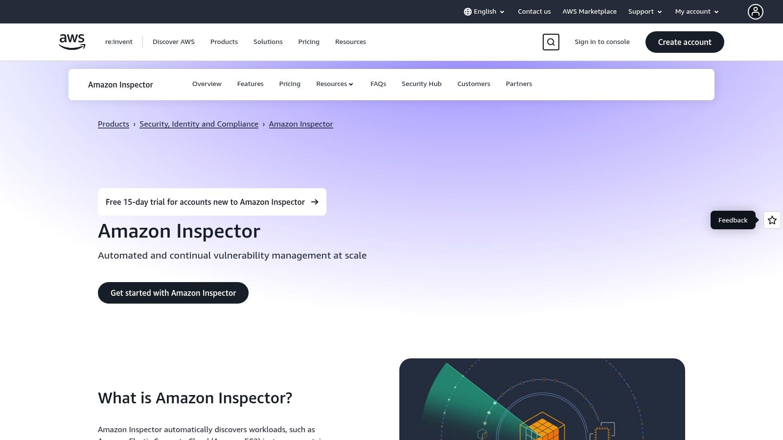 Amazon Web Services: Amazon ECR Image Scanning + Amazon Inspector
