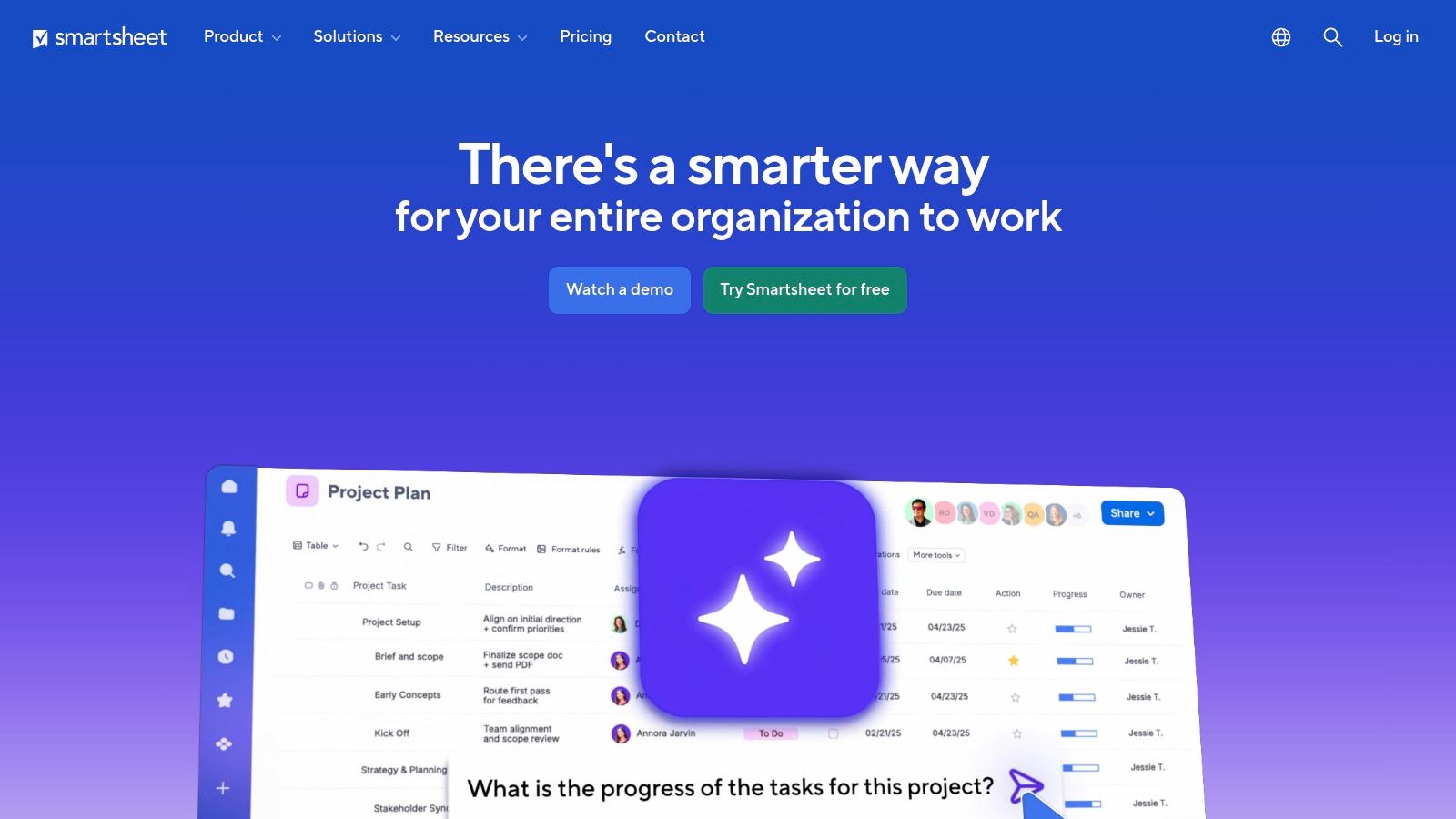 Smartsheet (Template Gallery and project templates)