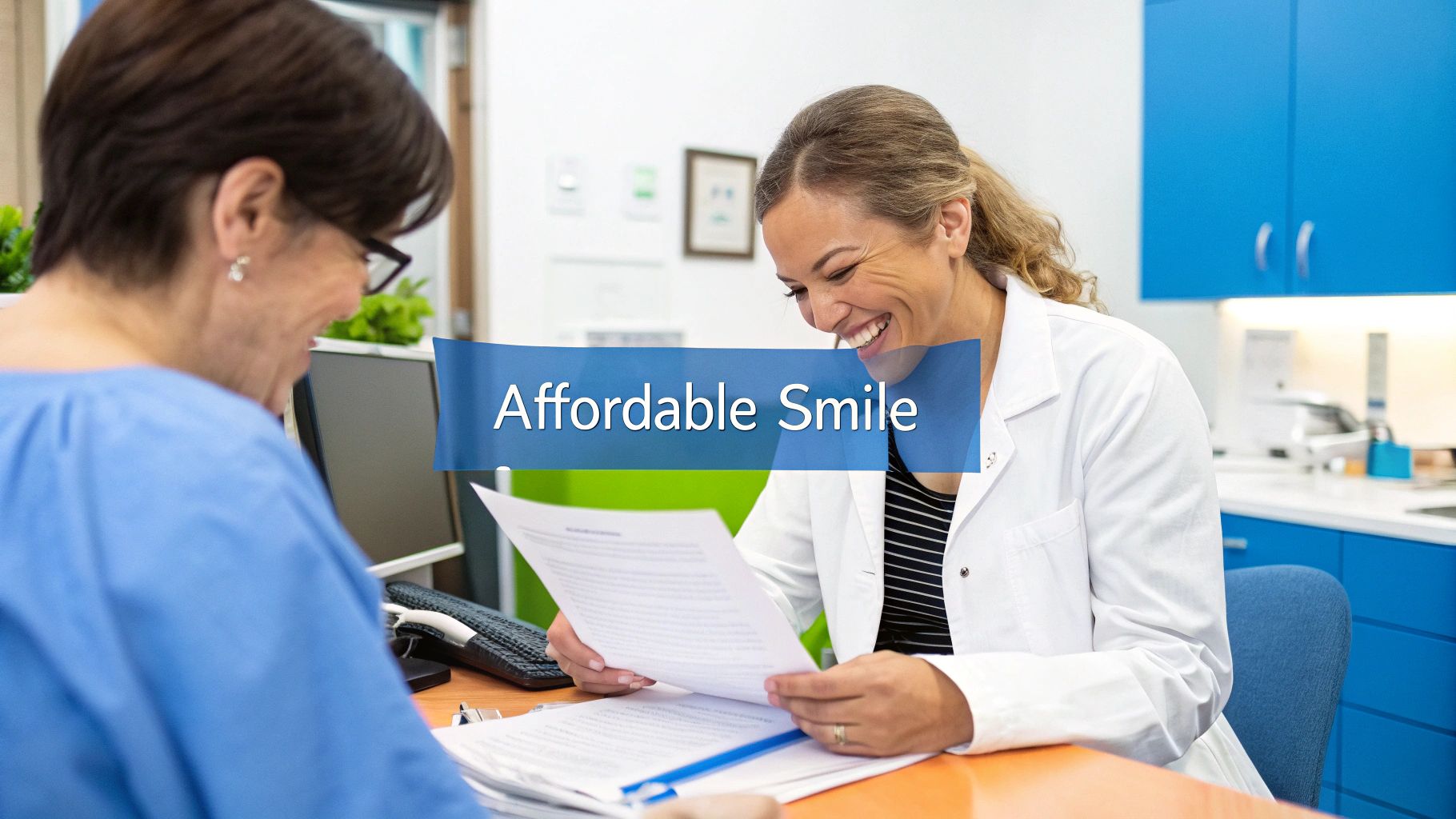 A person looking at their finances, considering how to pay for dental implants.