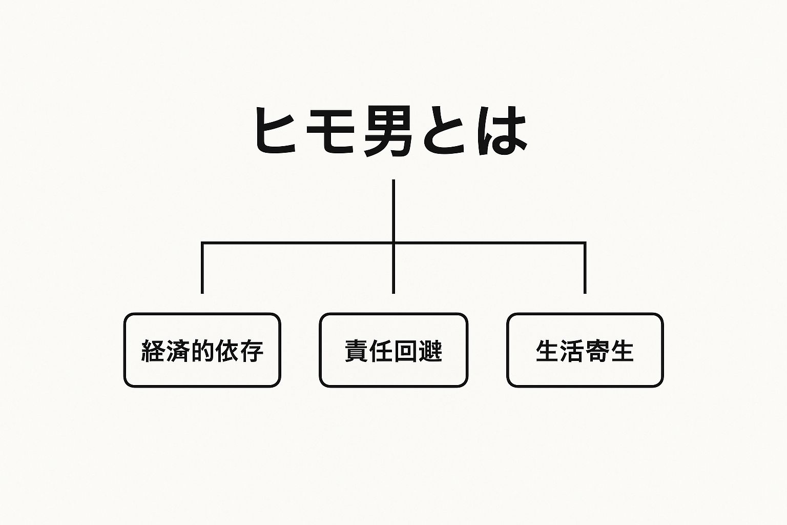 ヒモ 男 と はの構成要素を示すインフォグラフィック