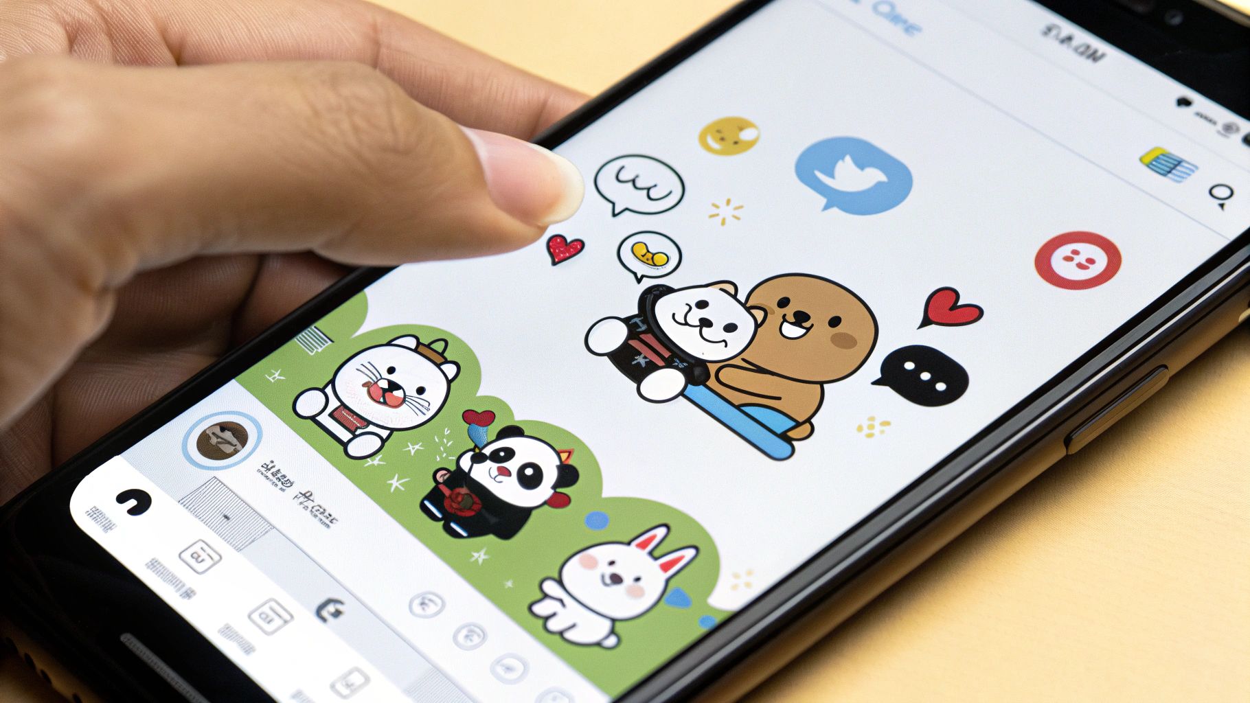 Frequent Use of Cute Stickers and Emojis
