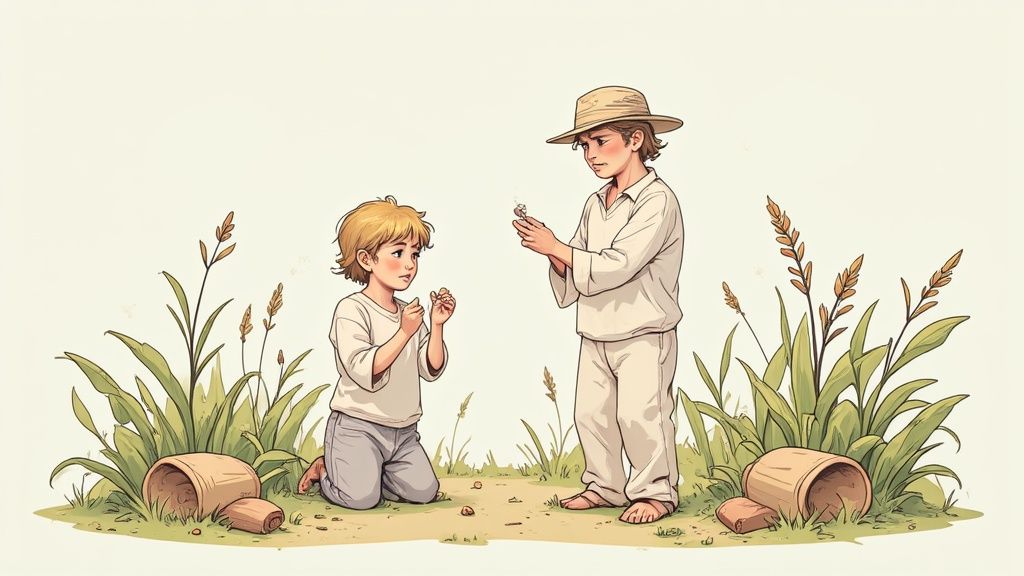 事業計画書をPCで作成している人物の画像