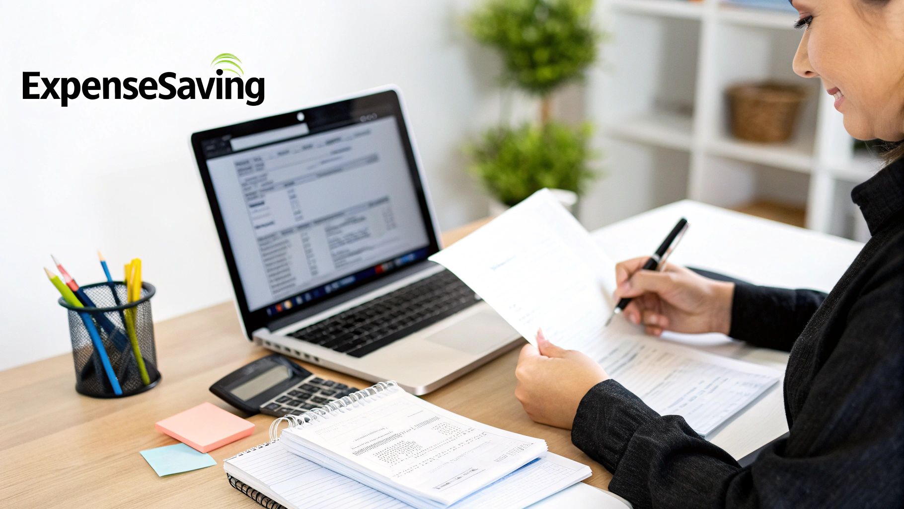 コスト削減のために電卓で計算する個人事業主