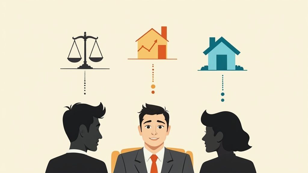 専門家に相談している様子