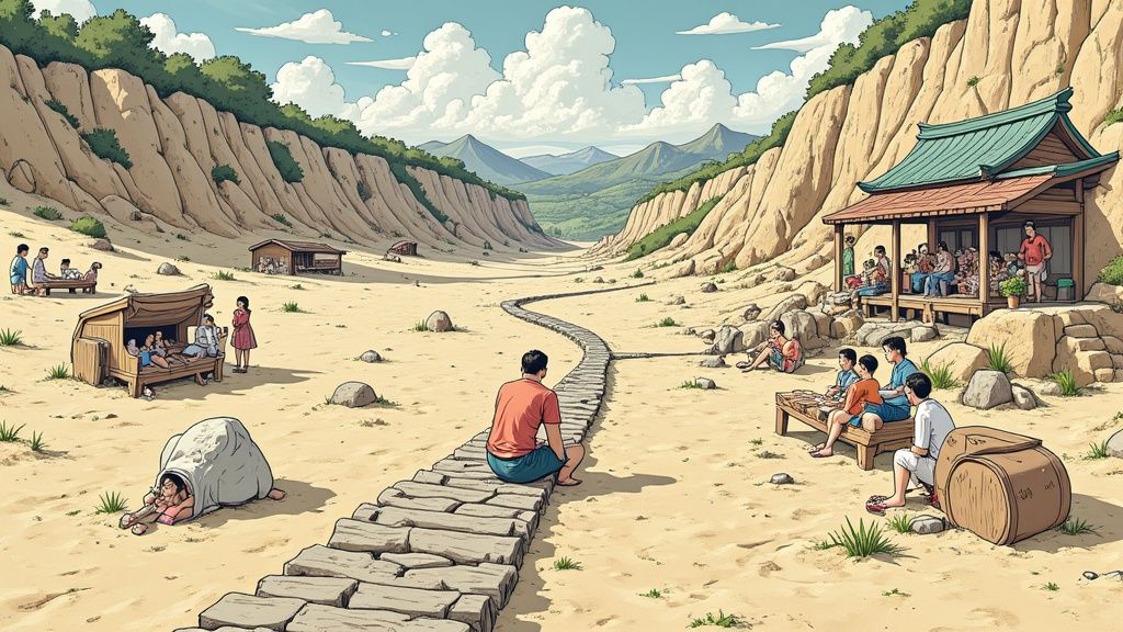 経理担当者がノートパソコンで仕訳入力作業をしている様子