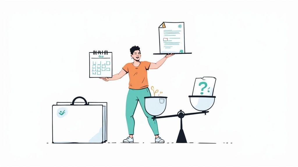 フリーランスが確定申告について考えている様子