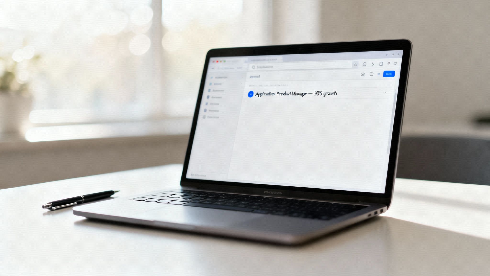 A focused person carefully writing an email on their laptop, symbolizing the importance of a well-crafted subject line.