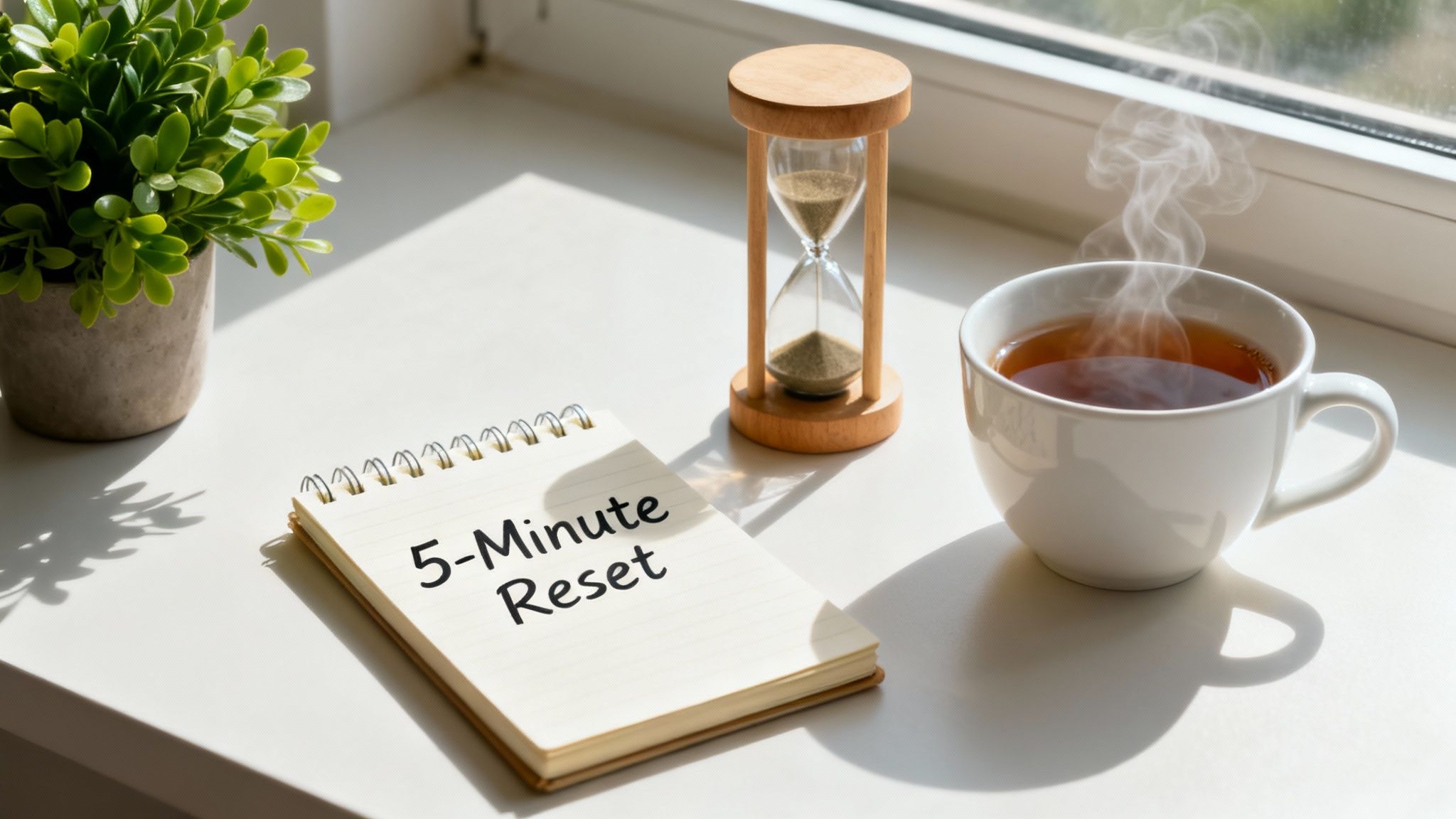 A person drawing a clear line in the sand, symbolizing setting firm personal and professional boundaries to avoid burnout.
