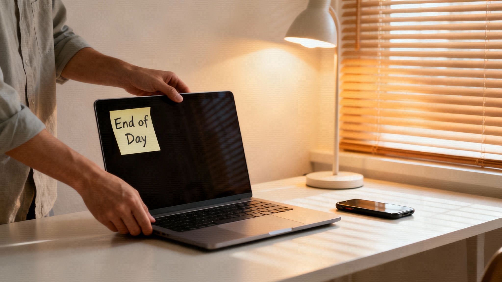 Two people having a constructive conversation in a modern office setting.