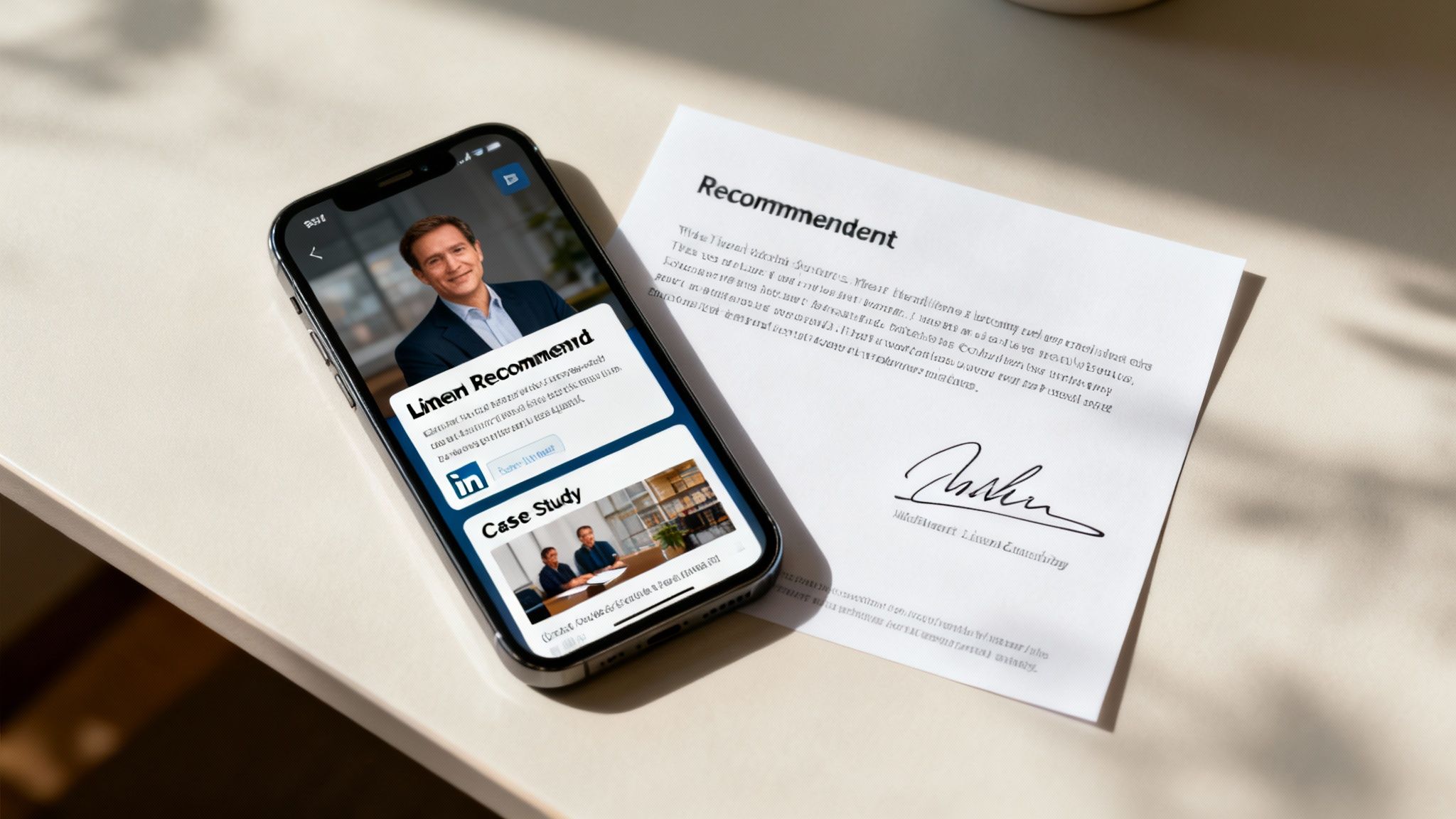A person at a desk networking on their laptop and phone.