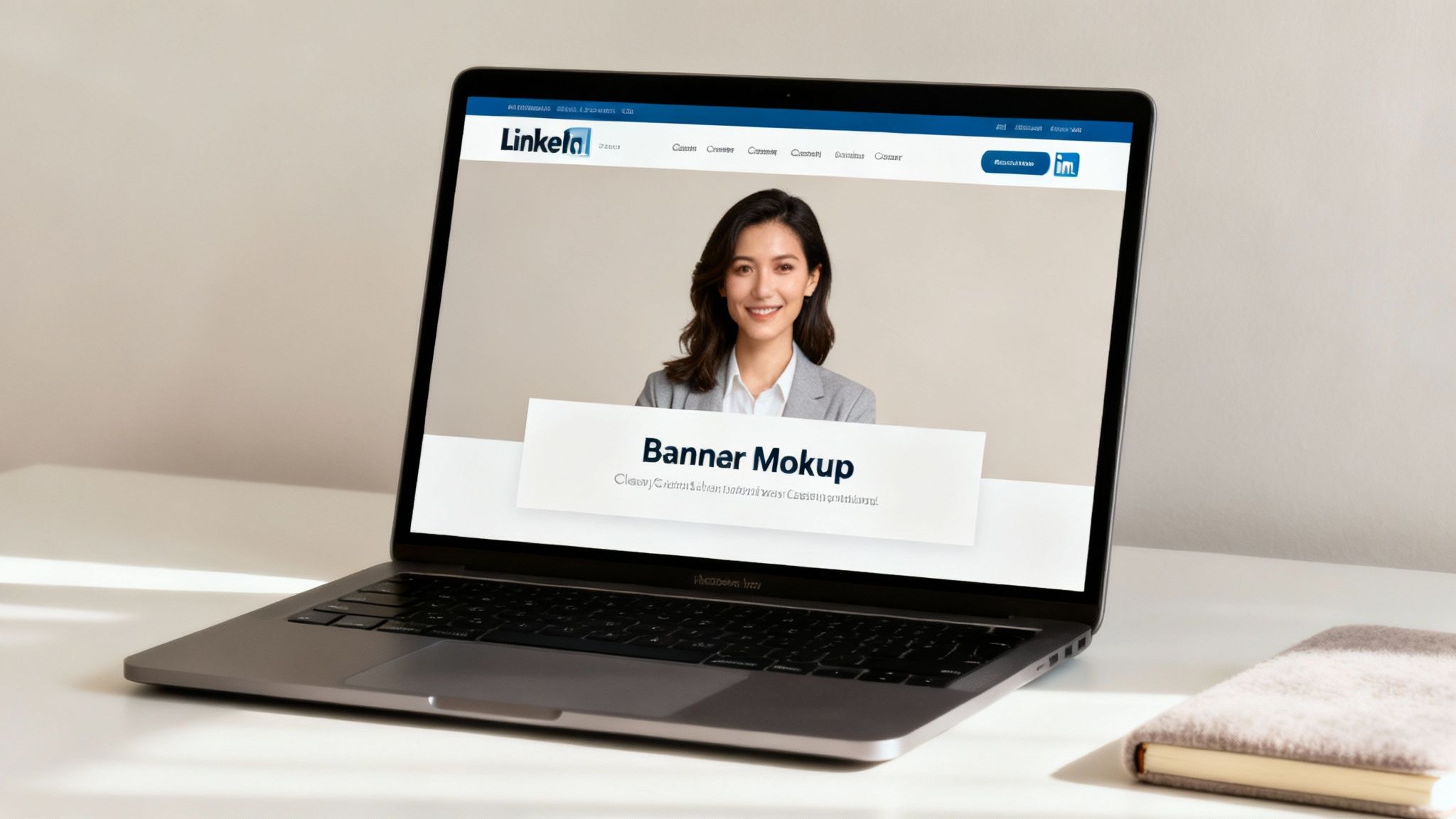 A person typing on a laptop, crafting their LinkedIn 'About' section