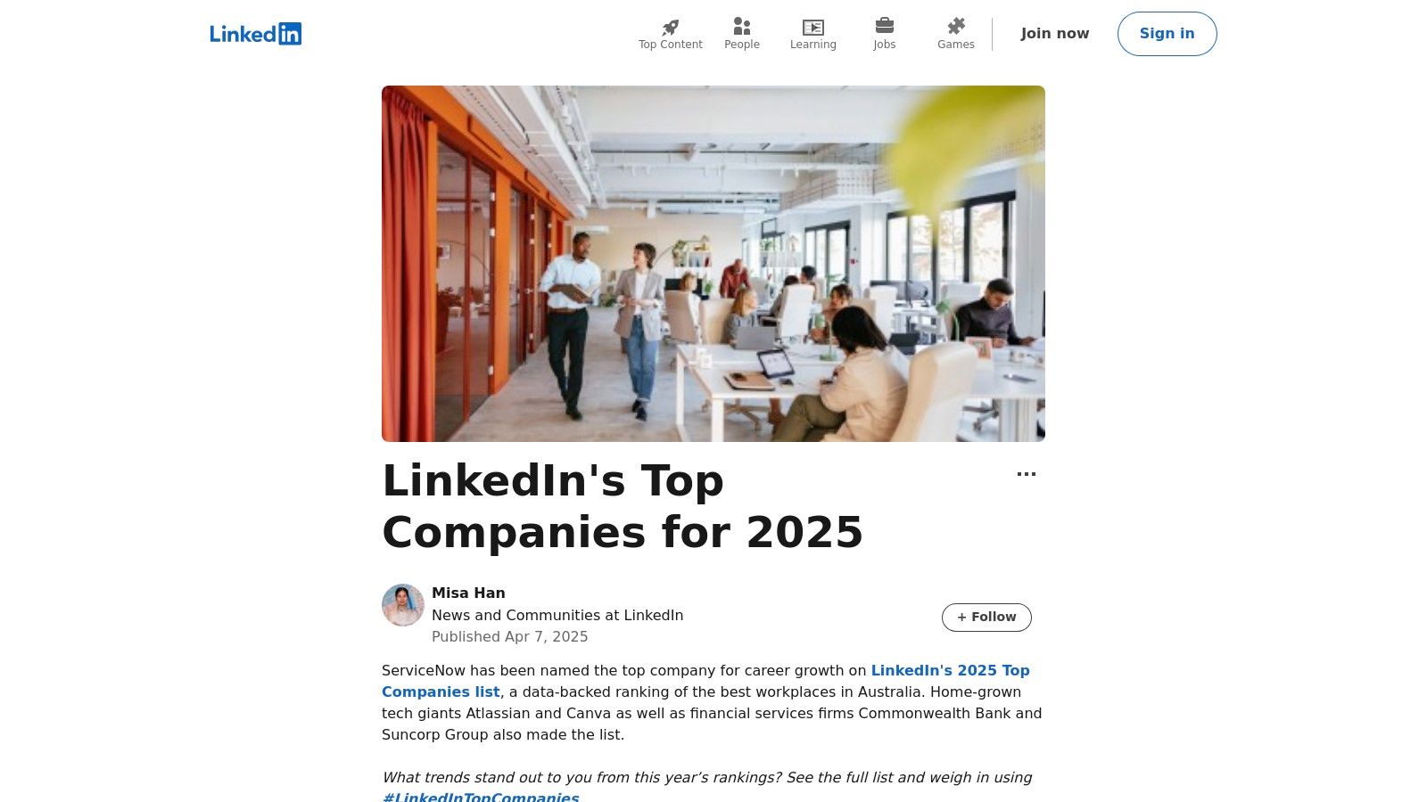 LinkedIn – Top Companies (United States)