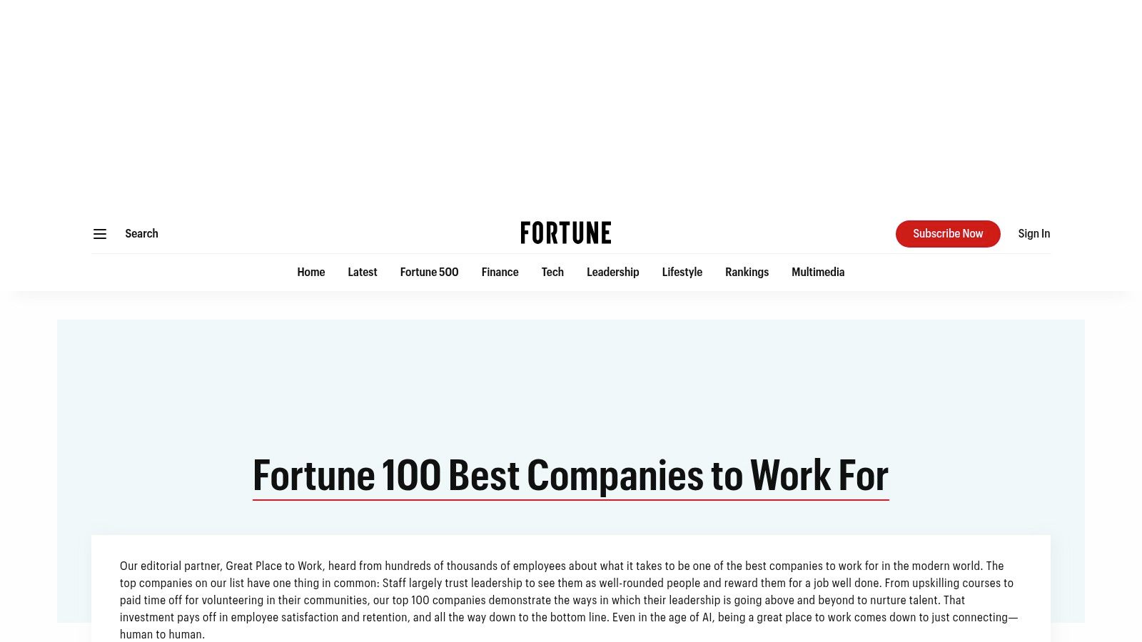 Fortune (100 Best Companies to Work For)