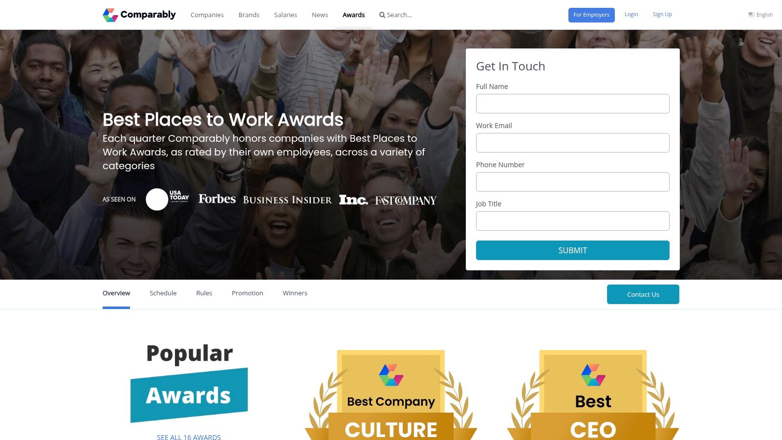 Comparably – Best Places to Work Awards