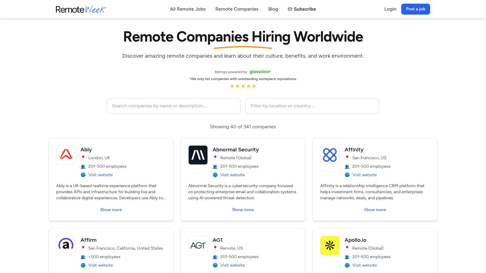 RemoteWeek: The Curated Directory for Employee-First Companies