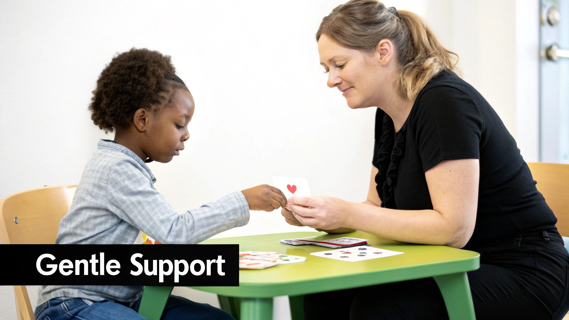 A person's hands gently holding another person's hands, symbolizing support, trust, and co-regulation.